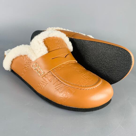 JW ANDERSON Size 10 Camel Cream Monogram Slip On Loafers - Picture 4 of 7